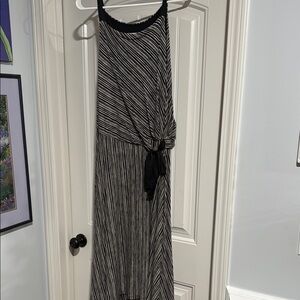 Chic Black and White Striped Dress